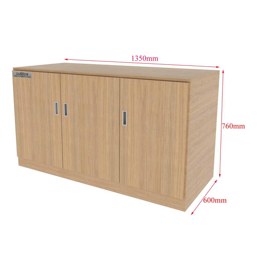 SANYON Wooden marine low bookcase with doors